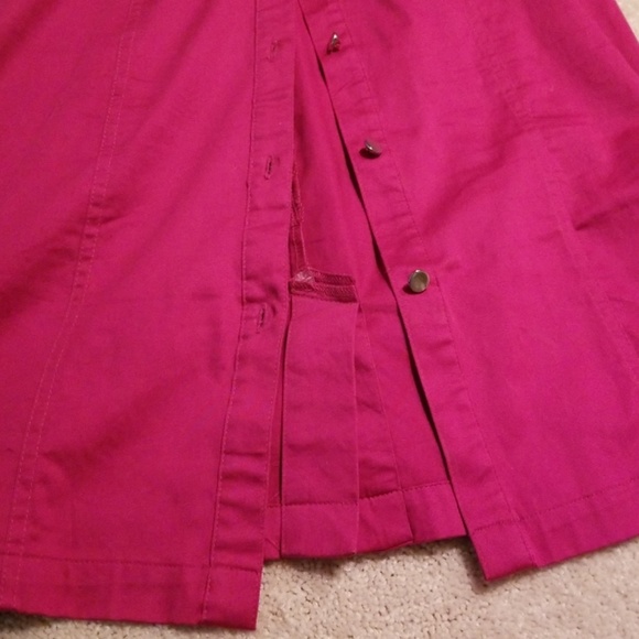 Worn once Raspberry Button Down Dress - Picture 3 of 7